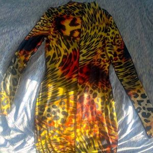 Sexy animal print mesh dress